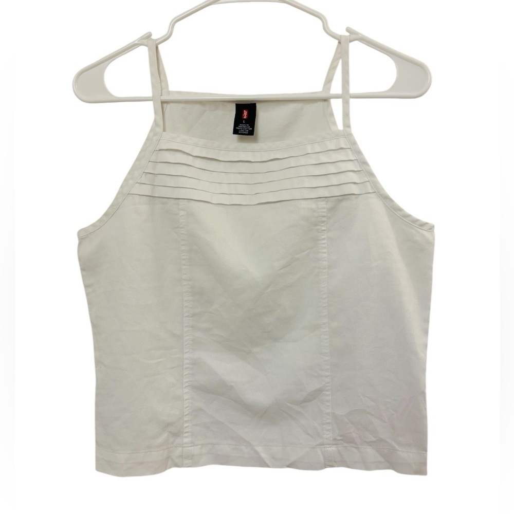 Levi's White Crop Pleated Top - Picture 9 of 9